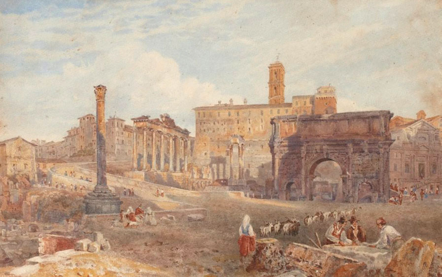 Arthur Glennie,Le forum de Rome (environ 1837)